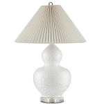 Настольная лампа фарфоровая с плиссированным конусовидным абажуром White Glaze варинант исполнения - 3 | Loft Concept в Липецке