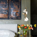 Люстра с белыми цветами на ветвистом каркасе Lure by PELLE варинант исполнения - 3 | Loft Concept в Липецке