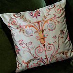 Декоративная подушка светло-зеленая с растительным орнаментом Raffael Floral Green Cushion варинант исполнения - 3 | Loft Concept в Липецке