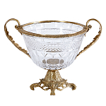 Чаша из прозрачного стекла с ручками и ободком из бронзы Eden Garden варинант исполнения - 1 | Loft Concept в Липецке
