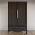 Шкаф платяной Primo с выдвижными ящиками шпон Темный орех варинант исполнения - 2 | Loft Concept в Липецке