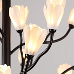 Люстра подвесная черного цвета с ветвями и белыми фарфоровыми цветами Floralis варинант исполнения - 14 | Loft Concept в Липецке