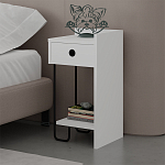 Прикроватная тумба белого цвета с ящиком и открытой полкой SIRIUS NIGHTSTAND RIGHT MODULE WHITE варинант исполнения - 3 | Loft Concept в Липецке