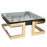 Стол журнальный квадратный с стеклянной столешницей Alonso Glass варинант исполнения - 2 | Loft Concept в Липецке