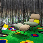 Дизайнерское разноцветное кресло на металлическом каркасе с подставкой для ног Poltronova Plasma Armchair варинант исполнения - 17 | Loft Concept в Липецке