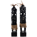 Комплект из 2-х деревянных статуэток Asmat Statuettes Black варинант исполнения - 4 | Loft Concept в Липецке