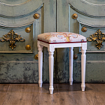 Банкетка одноместная из массива бука бежевая с растительным орнаментом Raffael Beige Floral Banquette варинант исполнения - 5 | Loft Concept в Липецке