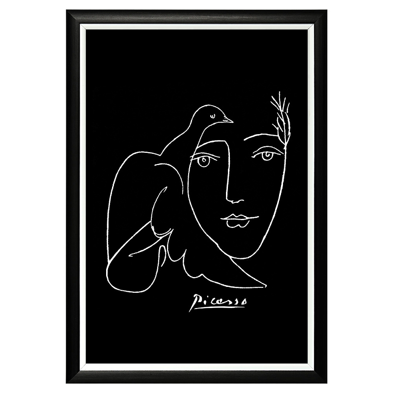 Постер White Silhouette Dove Poster Черный Белый Постер White Silhouette Dove Poster Черный Белый в Липецке | Loft Concept
