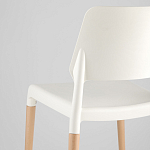 Пластиковый стул на ножках из массива бука Ferret White варинант исполнения - 7 | Loft Concept в Липецке