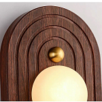 Настенный светильник с деревянным резным основанием Wood Wall Lamp варинант исполнения - 1 | Loft Concept в Липецке