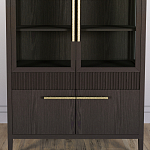 Витрина Primo со стеклянными фасадами и буфетом шпон Темный орех варинант исполнения - 6 | Loft Concept в Липецке