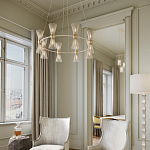 Люстра круглая с фактурными абажурами из тонких металлических палочек Wild Thorns варинант исполнения - 3 | Loft Concept в Липецке