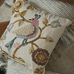 Чехол на подушку с кисточками и вышивкой птиц Ethnic mix Birds Square варинант исполнения - 6 | Loft Concept в Липецке