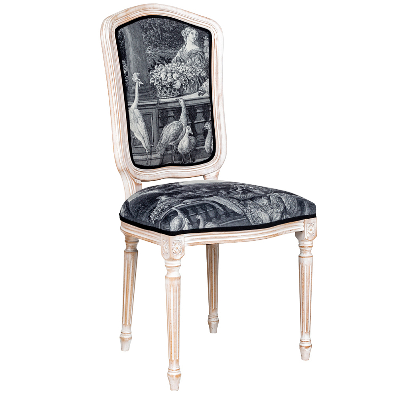 Стул Vincennes Stool Черно-белый Белый винтажная патина Стул Vincennes Stool Черно-белый Белый винтажная патина в Липецке | Loft Concept