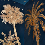 Обои с вышивкой ручной работы Deco Palms Original colourway on velvet варинант исполнения - 3 | Loft Concept в Липецке