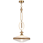 Подвесной светильник с плоским прозрачным плафоном и декоративной вставкой из текстурного камня Tectona  варинант исполнения - 3 | Loft Concept в Липецке