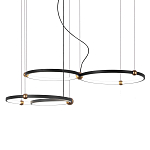 Люстра подвесная светодиодная с 4-мя кольцами черный металл Ring Horizontal варинант исполнения - 1 | Loft Concept в Липецке