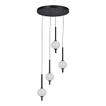 Люстра светодиодная каскадная с 4-мя сферическими стеклянными плафонами Splatter варинант исполнения - 3 | Loft Concept в Липецке