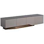 Тумба под телевизор со стеклянной столешницей и с выдвижными ящиками Minimalist Accent варинант исполнения - 1 | Loft Concept в Липецке