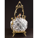 Конфетница с бронзовой ручкой и фарфоровой птичкой на крышке Eden Garden варинант исполнения - 5 | Loft Concept в Липецке