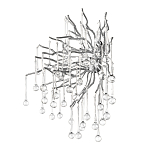 Бра с лучеобразным основанием и подвесками из прозрачного стекла в виде длинных капель Droplet Chandelier варинант исполнения - 11 | Loft Concept в Липецке