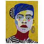 Картина с вышивкой Портрет wall panel People with the yellow ear 1 варинант исполнения - 2 | Loft Concept в Липецке