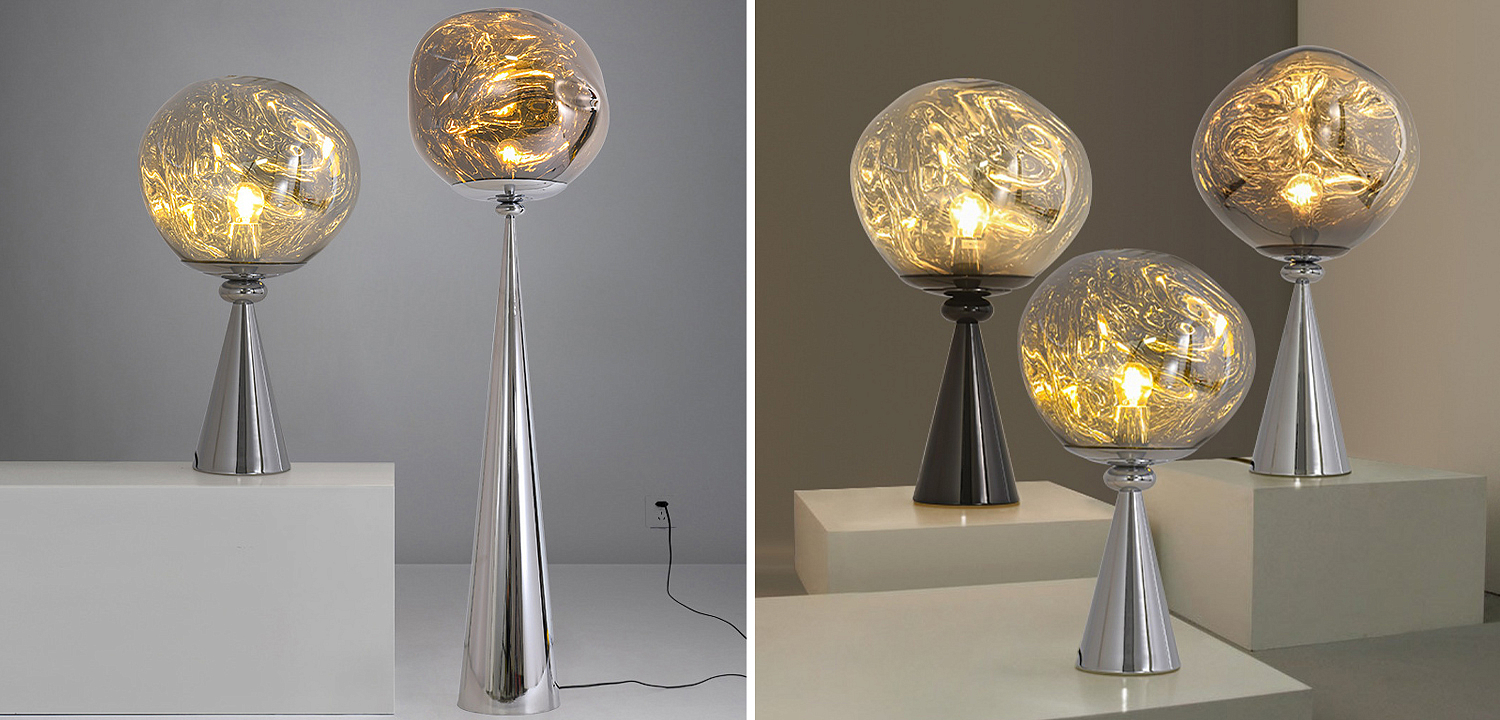 Настольная лампа Kaine Glass Metal Table Lamp Настольная лампа Kaine Glass Metal Table Lamp - Loft-Concept в Липецке