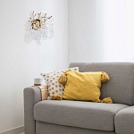 Бра золотого цвета с ветвями и белыми овальными стеклянными подвесками Droplet Chandelier варинант исполнения - 7 | Loft Concept в Липецке