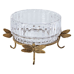 Чаша из прозрачного стекла на бронзовых ножках в виде стрекоз Eden Garden варинант исполнения - 1 | Loft Concept в Липецке