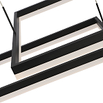 Подвесной светильник светодиодный с 2-мя черными прямоугольными плафонами из алюминия и акрила с пультом для регулировки света Smeragde Light Black варинант исполнения - 3 | Loft Concept в Липецке