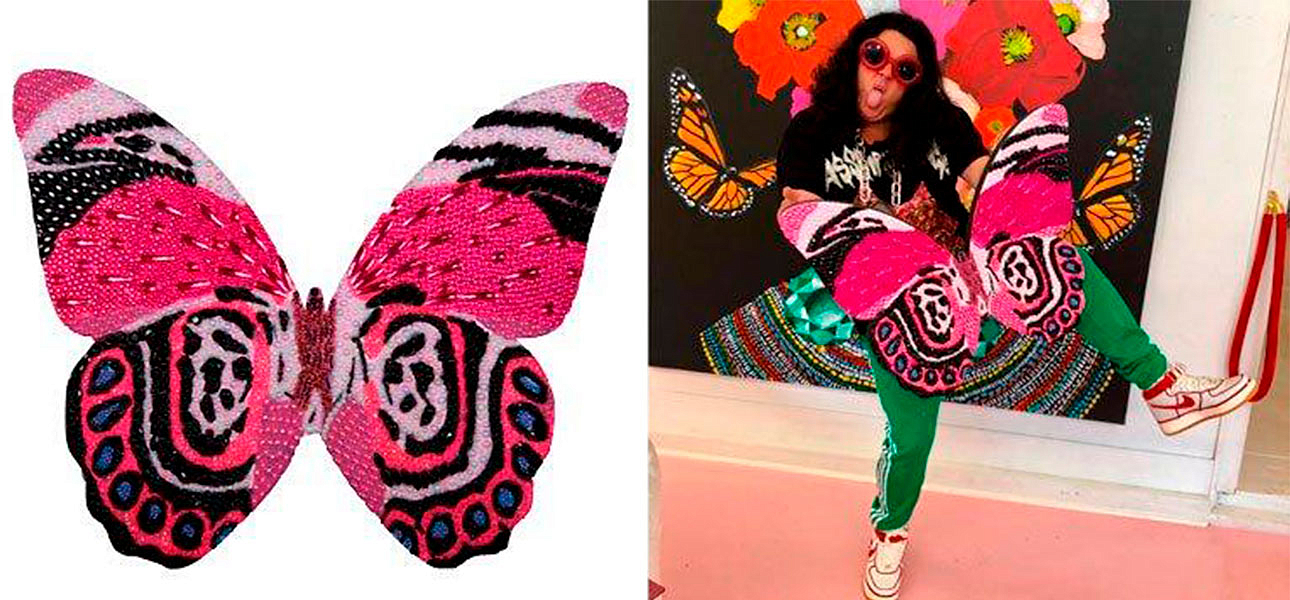 Картина "Pink and Black Mini Butterfly Cut Out" Картина "Pink and Black Mini Butterfly Cut Out" - Loft-Concept в Липецке