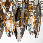 Люстра подвесная круглая с овальными подвесками из стекла дымчатого цвета Harlow Crystal Round варинант исполнения - 2 | Loft Concept в Липецке