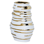 Ваза белая с рельефной поверхностью и золотыми полосами Vase Beehive варинант исполнения - 1 | Loft Concept в Липецке