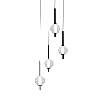 Люстра светодиодная каскадная с 4-мя сферическими стеклянными плафонами Splatter варинант исполнения - 2 | Loft Concept в Липецке