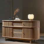 Дизайнерский комод овальный с фактурным фасадом и вставками из плетеных элементов Ambar варинант исполнения - 2 | Loft Concept в Липецке