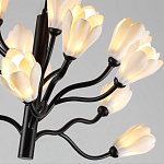 Люстра подвесная черного цвета с ветвями и белыми фарфоровыми цветами Floralis варинант исполнения - 6 | Loft Concept в Липецке