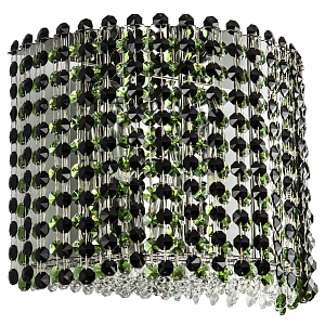Бра с хрустальными подвесками хром Crystal Art Chrome Green Wall Lamp