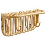 Настенная вешалка из ротанга с полкой Willa Wall Shelf Hanger варинант исполнения - 1 | Loft Concept в Липецке