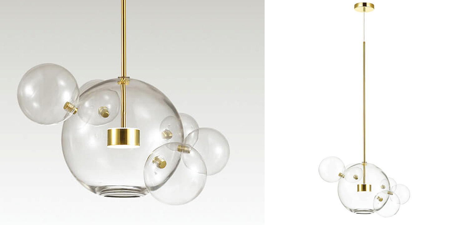 Подвесной светильник Transparent Bubble Pendant Gold 5 Подвесной светильник Transparent Bubble Pendant Gold 5 - Loft-Concept в Липецке