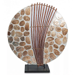 Настольная лампа из перламутра и дерева на подставке Indonesian Shell варинант исполнения - 2 | Loft Concept в Липецке