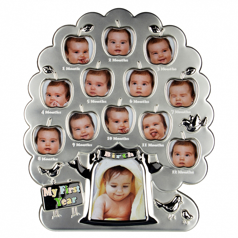 Фоторамка детская Childhood Corner Tree 13 фото Серебристый Фоторамка детская Childhood Corner Tree 13 фото Серебристый в Липецке | Loft Concept