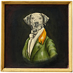 Картина в квадратной раме Chinoiserie Grey Dog Portrait варинант исполнения - 1 | Loft Concept в Липецке