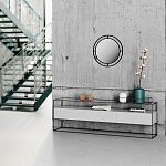 Настенное зеркало круглой формы в черной металлической раме BUBBLE MIRROR BLACK варинант исполнения - 2 | Loft Concept в Липецке