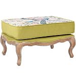 Банкетка из массива бука с изображением птиц и цветов Beige Green Chinoiserie Garden Banquette варинант исполнения - 1 | Loft Concept в Липецке