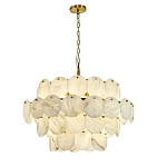 Люстра четырехъярусная с подвесками в форме дисков Cryptocrystalline Stone варинант исполнения - 3 | Loft Concept в Липецке