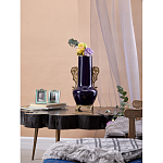 Ваза темно-синяя фарфоровая с бронзовыми ручками и ножками Eden Garden варинант исполнения - 6 | Loft Concept в Липецке