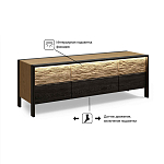 ТВ тумба 2 двери и 2 ящика с подсветкой на рельефном фасаде Warm Industrial варинант исполнения - 8 | Loft Concept в Липецке