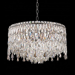 Люстра круглая с хрустальными подвесками на серебряном каркасе Roul Crystal Light варинант исполнения - 3 | Loft Concept в Липецке