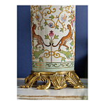 Ваза высокая из фарфора на бронзовом основании Turquoise Blooming Garden варинант исполнения - 7 | Loft Concept в Липецке