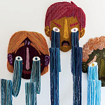 Вязаный Арт-Объект на стену из трех элементов Triptych варинант исполнения - 1 | Loft Concept в Липецке